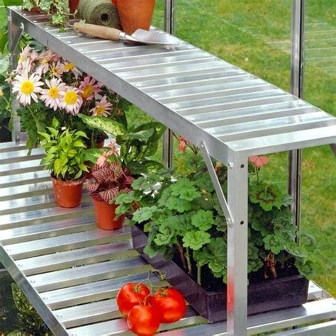 green house metal commercial planter benches|greenhouse plant display bench.